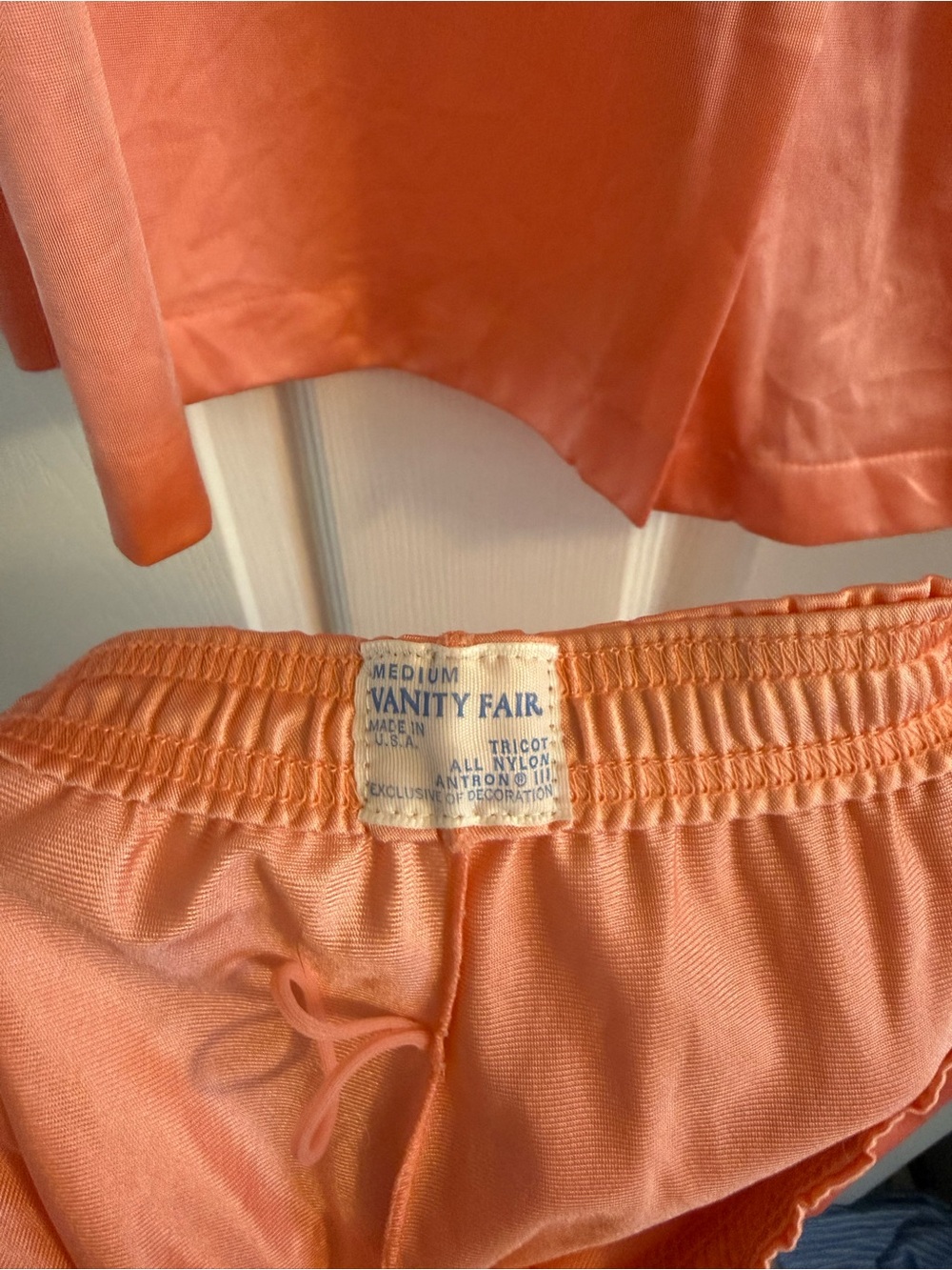 Vanity Fair Peach Satin Set
